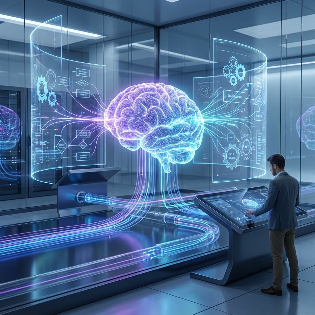 Futuristic AI automation concept