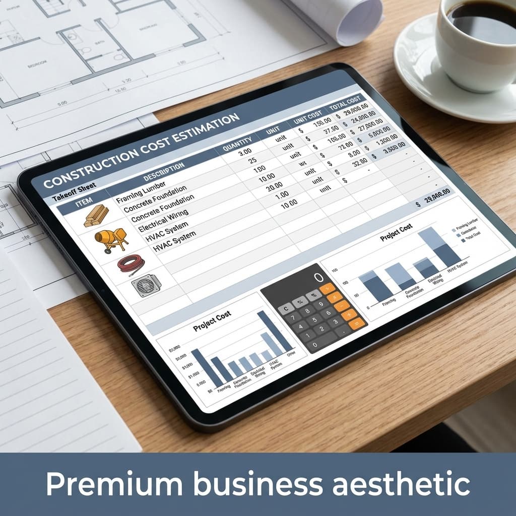 Cost estimation spreadsheets and takeoff reports